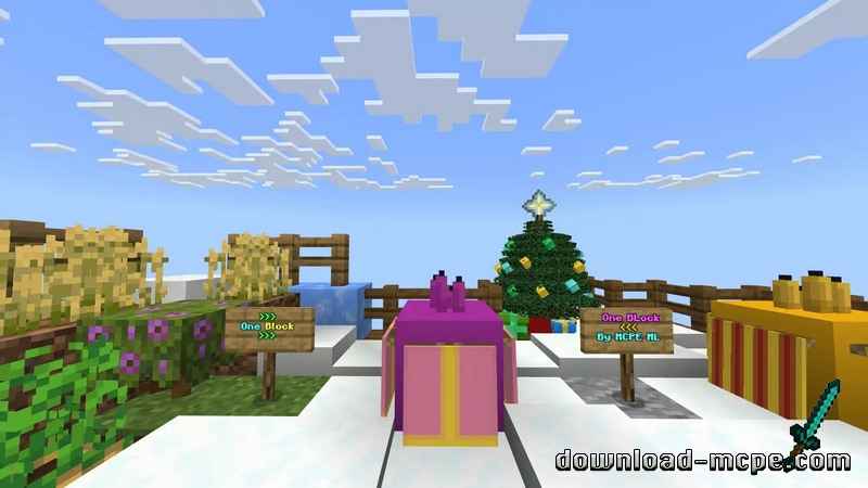 Карта Christmas One Block (Выживание) | Карты для Майнкрафт ПЕ