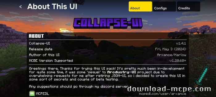 Текстуры Collapse-UI 1.20.70 | Текстуры для Майнкрафт ПЕ