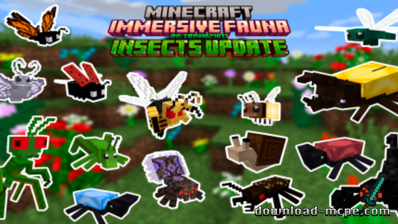 Мод Immersive Insects 1.20.80+ | Моды для Майнкрафт ПЕ